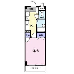 パ-ルレジデンスⅡ(1K/3階)の間取り写真