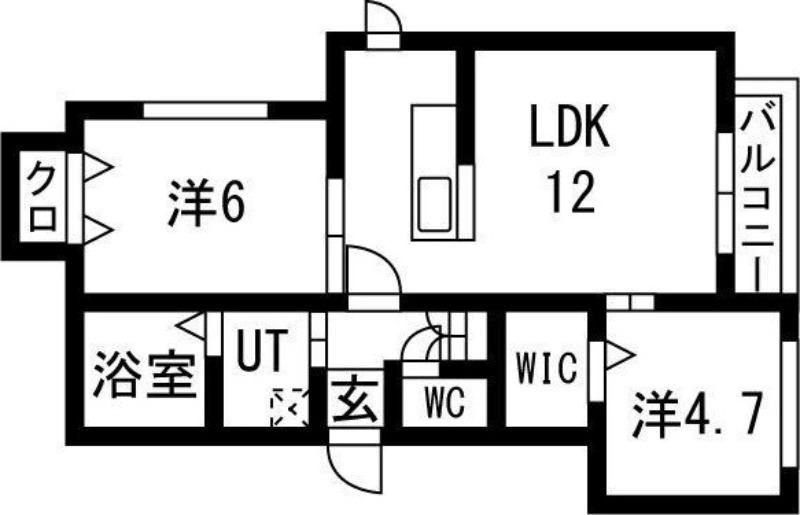KKルミナス(2LDK/2階)の間取り写真