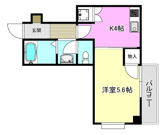 コンフォート岸部(1K/5階)の間取り写真