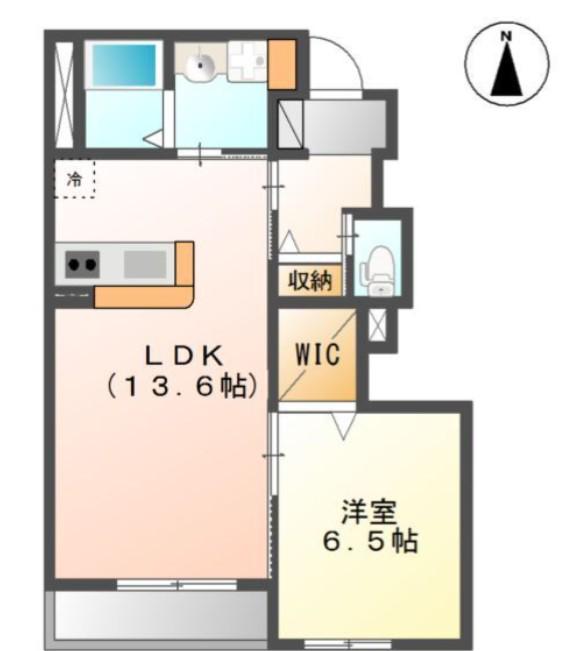 ADRABLE(1LDK/1階)の間取り写真