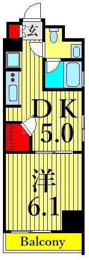 XEBEC東日暮里サウス(1DK/8階)の間取り写真