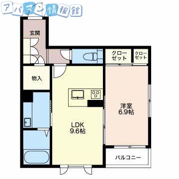 ウェルデンス上所島 弐番館(1LDK/3階)の間取り写真