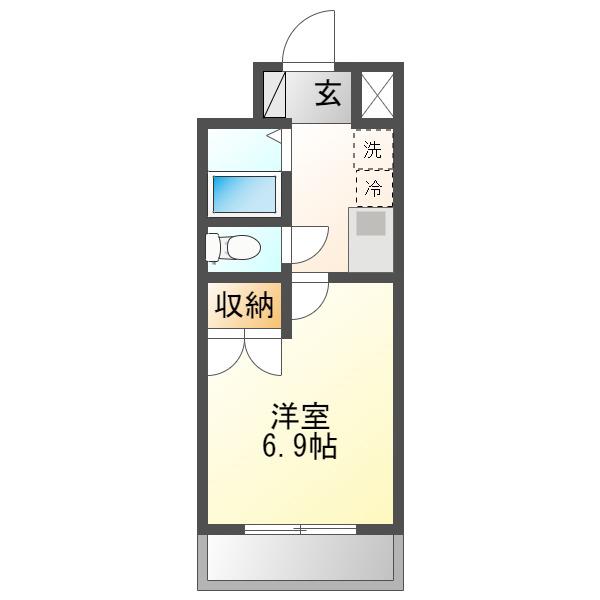 シャトレ51(1K/3階)の間取り写真