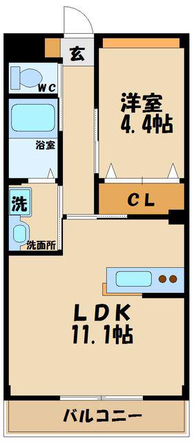 フランシーズ(1LDK/2階)の間取り写真