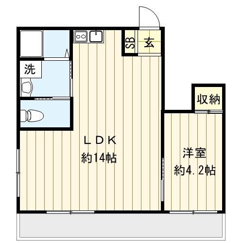 エルアルカサルフジ(1LDK/13階)の間取り写真