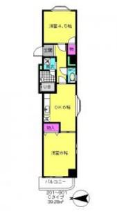 ソフィアコート(2DK/3階)の間取り写真