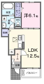 エレガント ピソ(1LDK/1階)の間取り写真