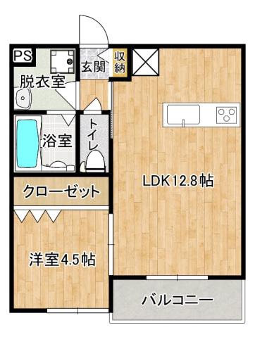 カサデベラーノ(1LDK/2階)の間取り写真