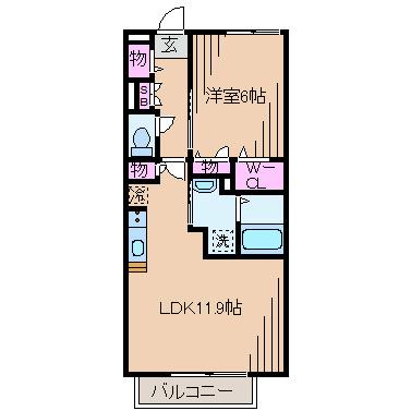 アプリコート(1LDK/3階)の間取り写真