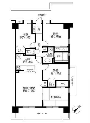 エステ・スクエア我孫子II(4LDK/8階)の間取り写真