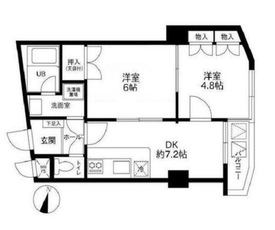 セザール代々木公園(2LDK/3階)の間取り写真