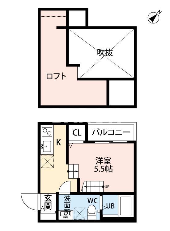 エテルネ住吉(ワンルーム/2階)の間取り写真