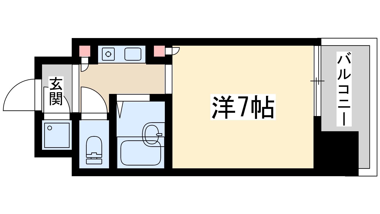 CITYLIFE新大阪(1K/2階)の間取り写真