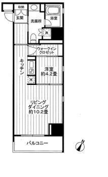 クロスレジデンス白金高輪(1LDK/3階)の間取り写真