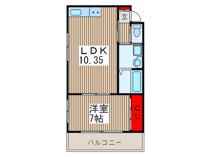 ディアコート浦和(1LDK/1階)の間取り写真