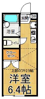 グラン逆瀬川(ワンルーム/1階)の間取り写真