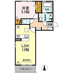 ル・ショコラ(1LDK/1階)の間取り写真