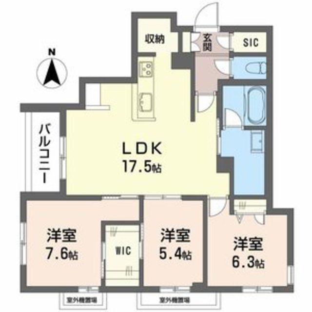 メゾン エディアン 新金岡(3LDK/2階)の間取り写真