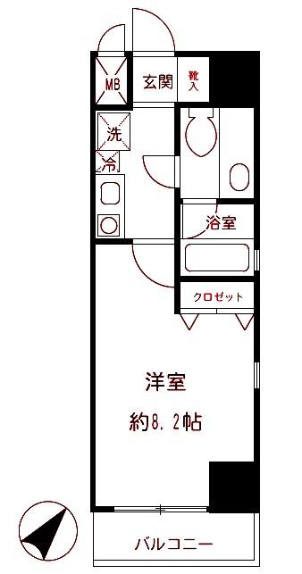 コニファー新子安(1K/3階)の間取り写真