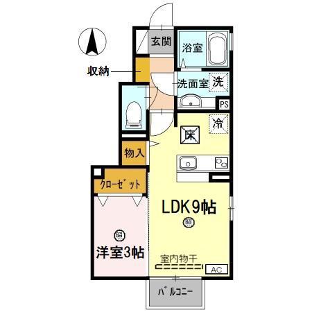 GRAND PUR(1LDK/1階)の間取り写真