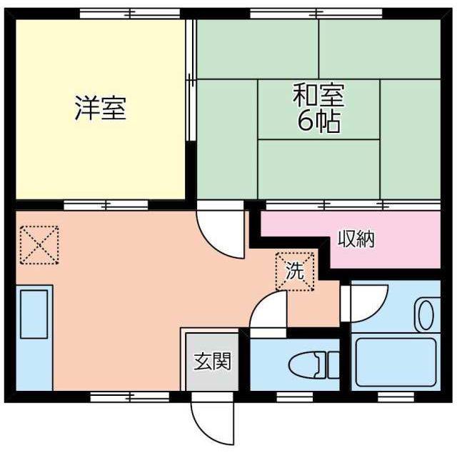 唐松ハイム(2DK/2階)の間取り写真