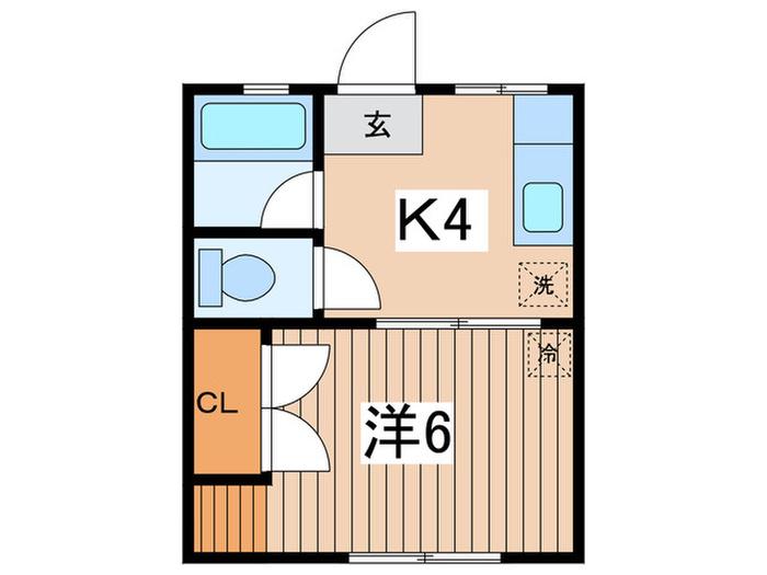 マルセイハイム(1K/1階)の間取り写真