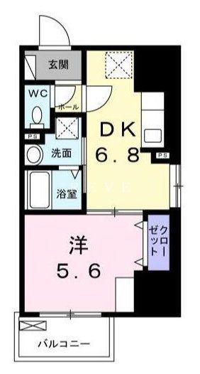 E.ステージ 新御徒町(1DK/6階)の間取り写真
