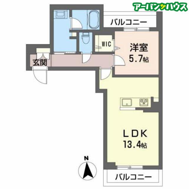グランプレイス(1LDK/4階)の間取り写真