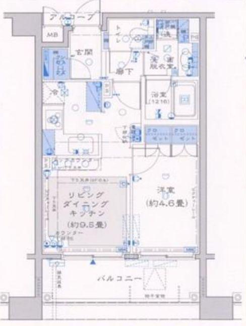 ファミール日本橋浜町グランスイート(1LDK/2階)の間取り写真