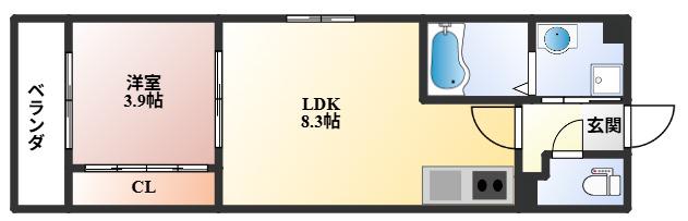 ARCA豊中曽根(1LDK/1階)の間取り写真