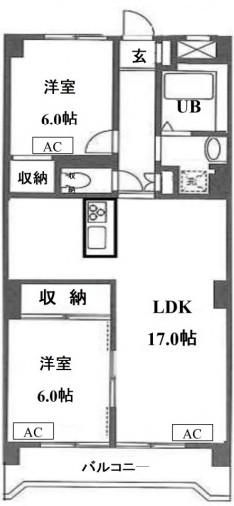 グランメール戸田(2LDK/1階)の間取り写真