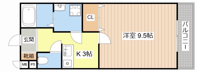 コテージ千秀石部(1K/5階)の間取り写真