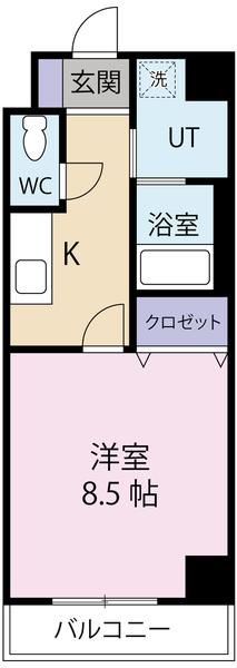 グランメールコート永田町(1K/5階)の間取り写真