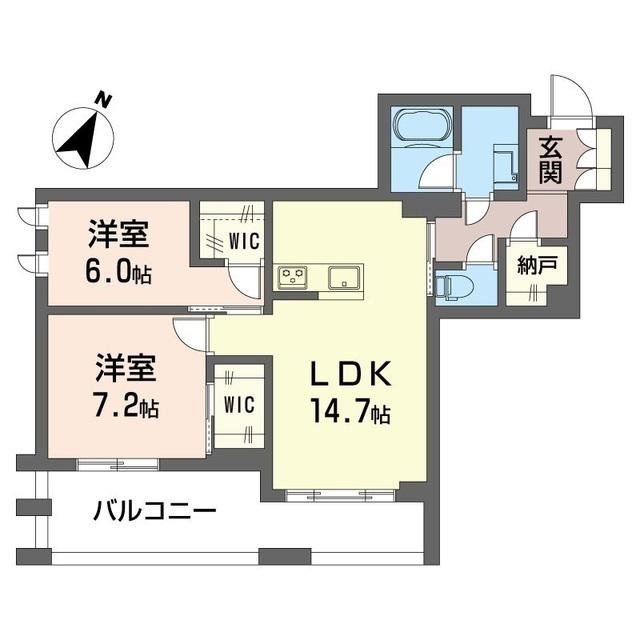 リアン ブルーム(2LDK/3階)の間取り写真
