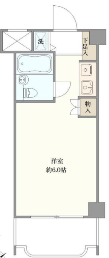 ライオンズステーションプラザ杉田(1K/4階)の間取り写真