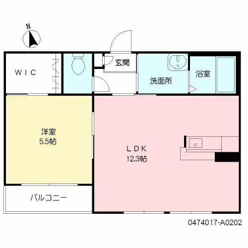 モンポエーム I棟(1LDK/2階)の間取り写真