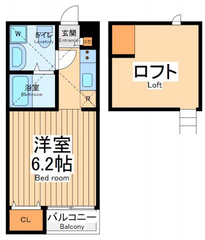 シンフォニア座間(ワンルーム/2階)の間取り写真