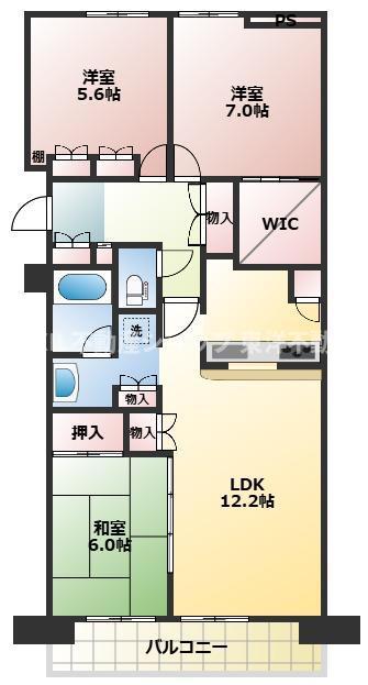 ルネ・アイン(3LDK/5階)の間取り写真