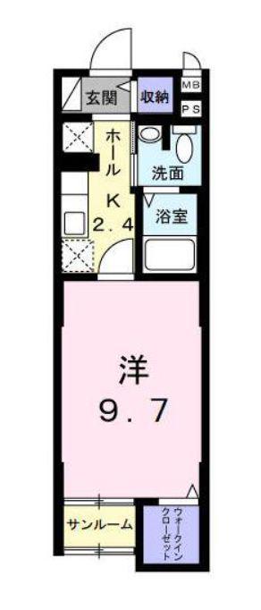 サニー・アート(1K/3階)の間取り写真