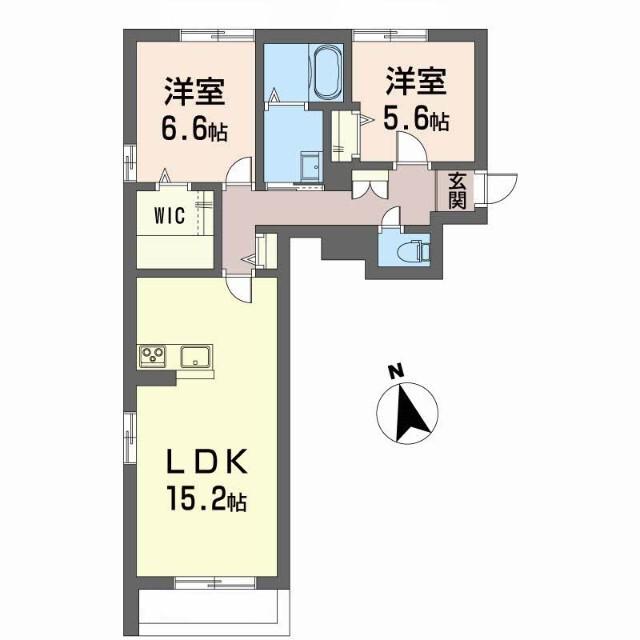 ベレオユトリア(2LDK/1階)の間取り写真