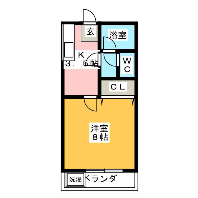 浦和ガーデンハウスII(1K/2階)の間取り写真