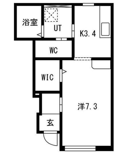 シエール(ワンルーム/1階)の間取り写真
