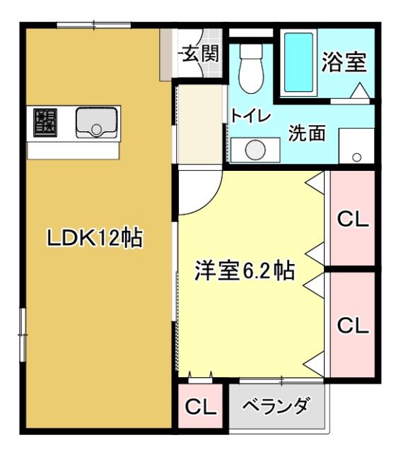レジェンドその(1LDK/1階)の間取り写真