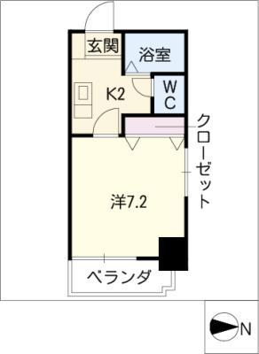 ヴィブレ平和(1K/8階)の間取り写真