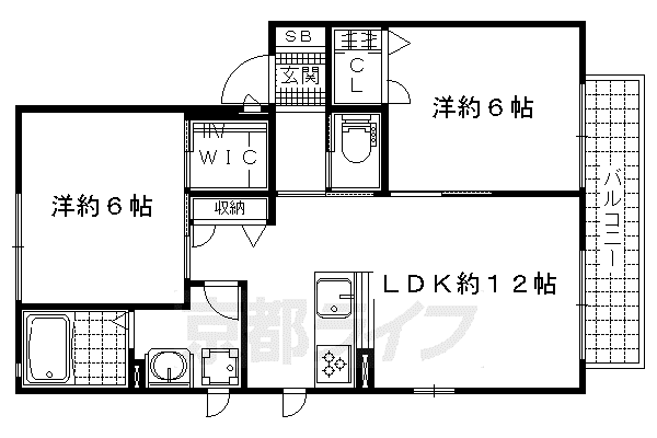 シャーメゾン扇橋(2LDK/2階)の間取り写真