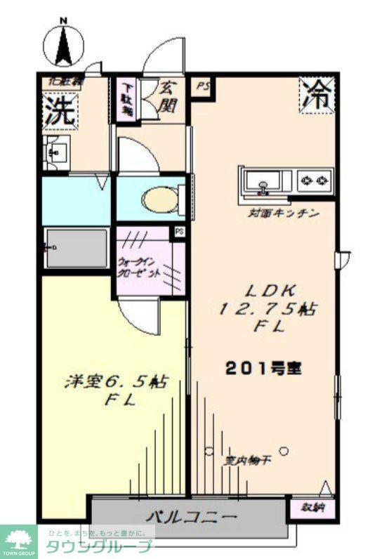 グランソレイユ(1LDK/2階)の間取り写真