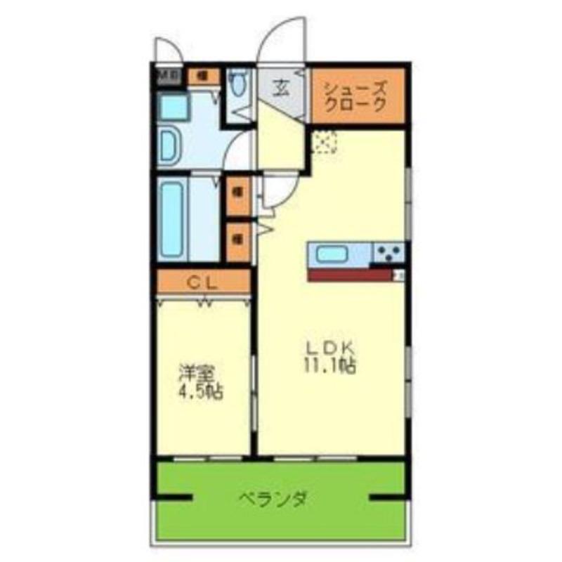 サイプレス加美東(1LDK/3階)の間取り写真