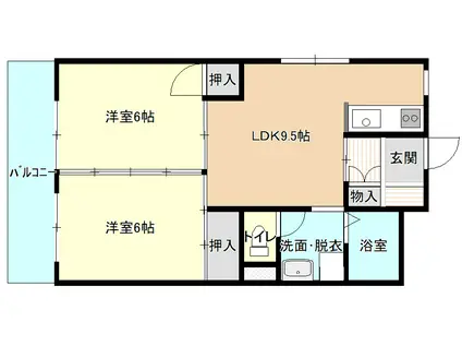 マンションコペック(2LDK/1階)の間取り写真