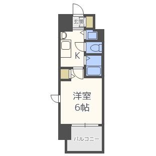 プレサンス難波元町(1K/10階)の間取り写真