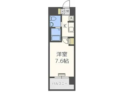 エステムコート難波サウスプレイスVエレージュ(1K/8階)の間取り写真